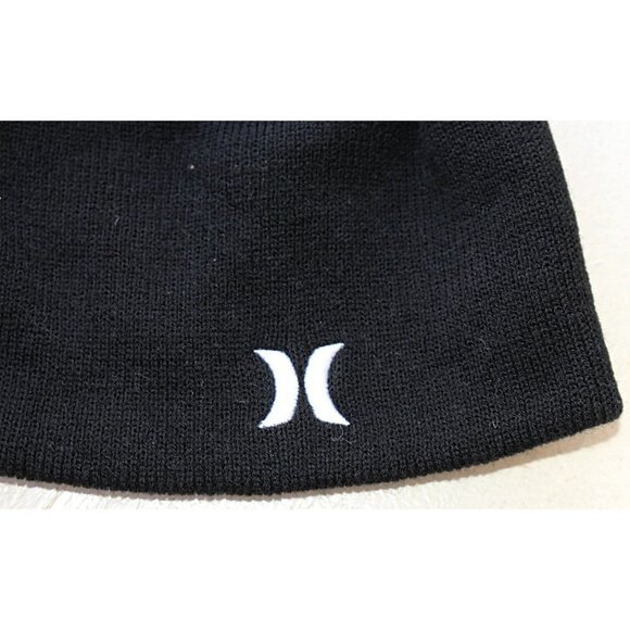 New w/Tags - Hurley Icon Staples Beanie in Black, One Size - Picture 2 of 5